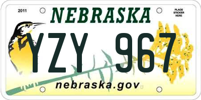 NE license plate YZY967