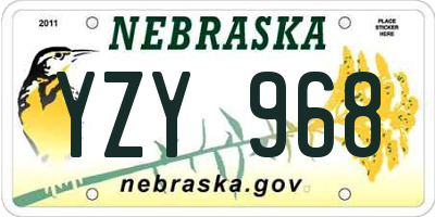 NE license plate YZY968