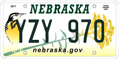 NE license plate YZY970