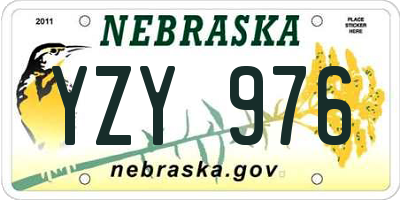 NE license plate YZY976