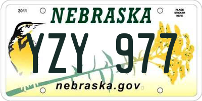 NE license plate YZY977