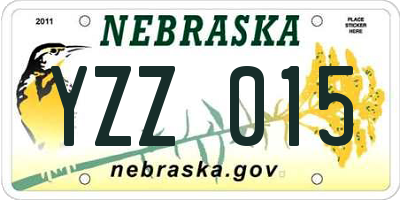 NE license plate YZZ015