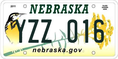 NE license plate YZZ016