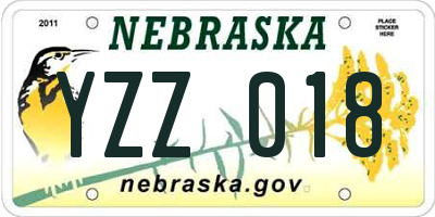 NE license plate YZZ018