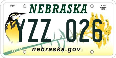 NE license plate YZZ026