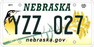 NE license plate YZZ027