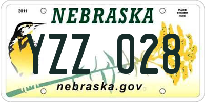 NE license plate YZZ028