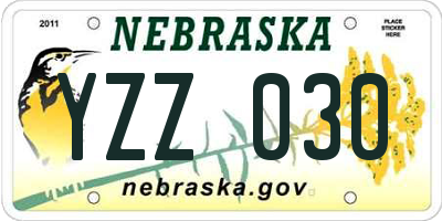 NE license plate YZZ030