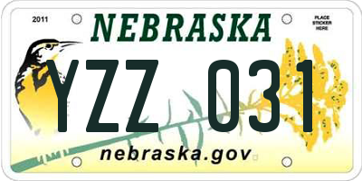 NE license plate YZZ031