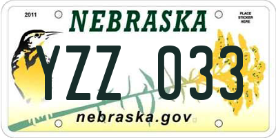 NE license plate YZZ033