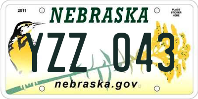 NE license plate YZZ043