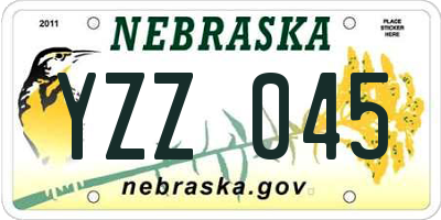NE license plate YZZ045