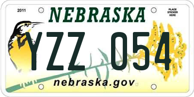 NE license plate YZZ054