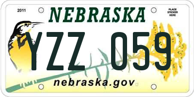 NE license plate YZZ059
