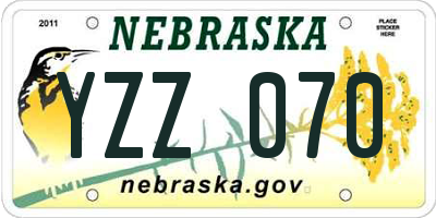 NE license plate YZZ070