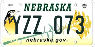 NE license plate YZZ073