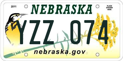 NE license plate YZZ074