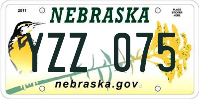 NE license plate YZZ075