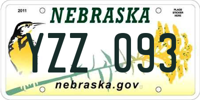 NE license plate YZZ093