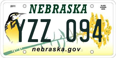 NE license plate YZZ094