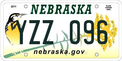 NE license plate YZZ096