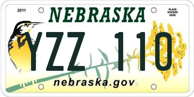 NE license plate YZZ110