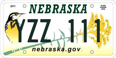 NE license plate YZZ111