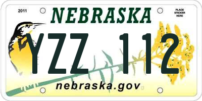 NE license plate YZZ112