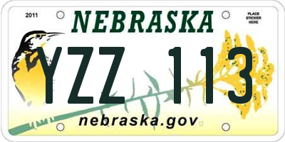 NE license plate YZZ113