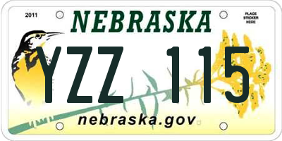 NE license plate YZZ115