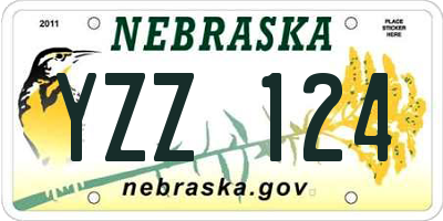 NE license plate YZZ124