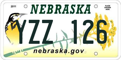 NE license plate YZZ126