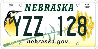 NE license plate YZZ128