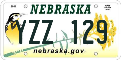 NE license plate YZZ129
