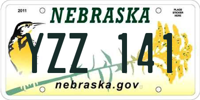 NE license plate YZZ141