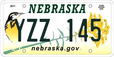 NE license plate YZZ145