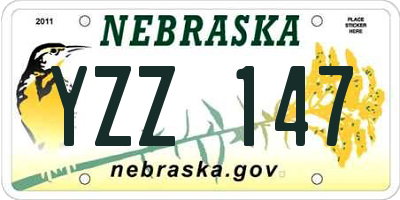 NE license plate YZZ147