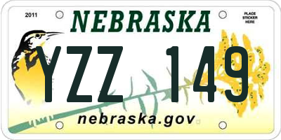 NE license plate YZZ149