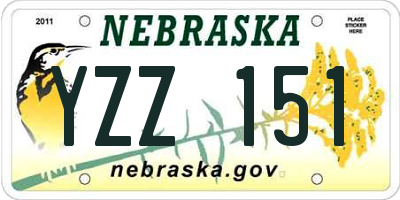 NE license plate YZZ151