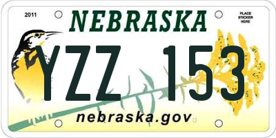 NE license plate YZZ153