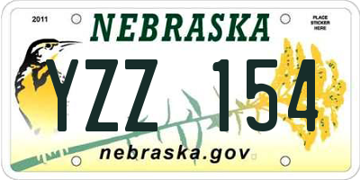 NE license plate YZZ154