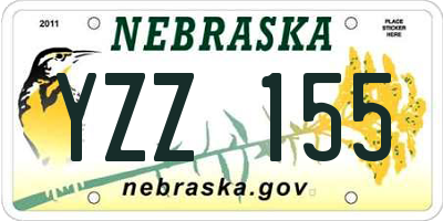 NE license plate YZZ155