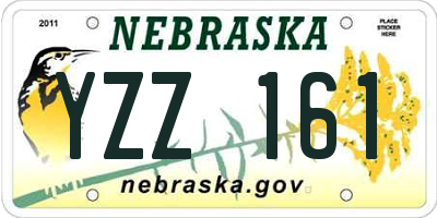 NE license plate YZZ161