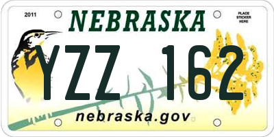 NE license plate YZZ162