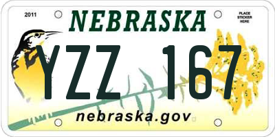 NE license plate YZZ167