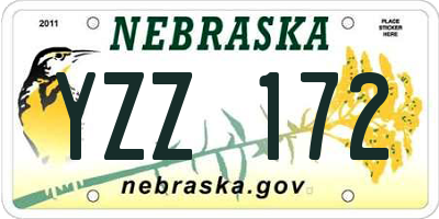 NE license plate YZZ172