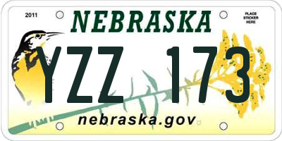 NE license plate YZZ173