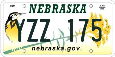 NE license plate YZZ175
