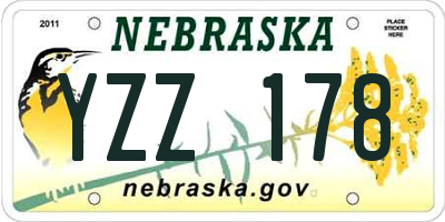 NE license plate YZZ178