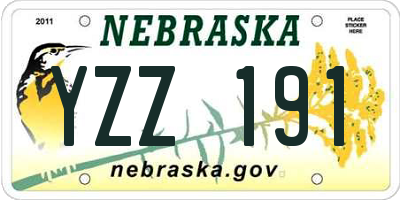NE license plate YZZ191